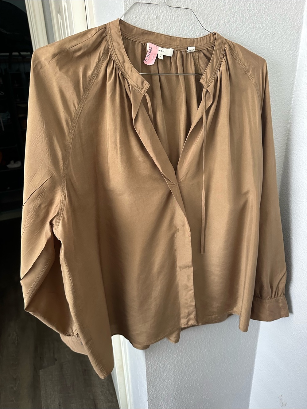 Vince Camel Tie-Neck Blouse